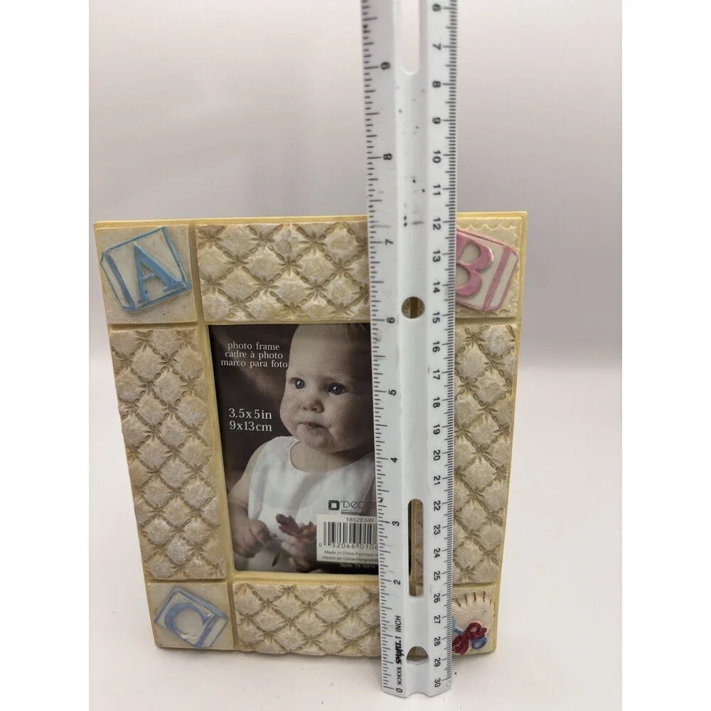 Baby Picture Frame Nursery Blocks Rattle